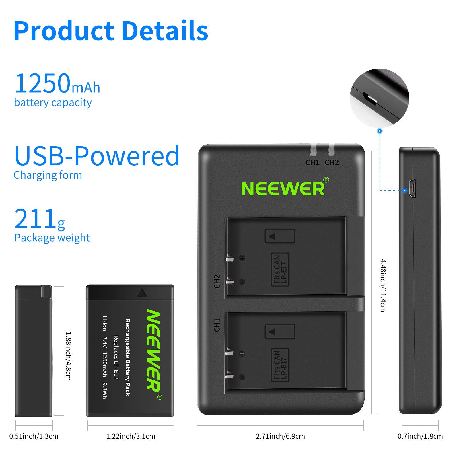 Foto 4 pulgar | Batería De Repuesto Y Cargador Usb Dual Para Cámaras Canon Eos - Venta Internacional.