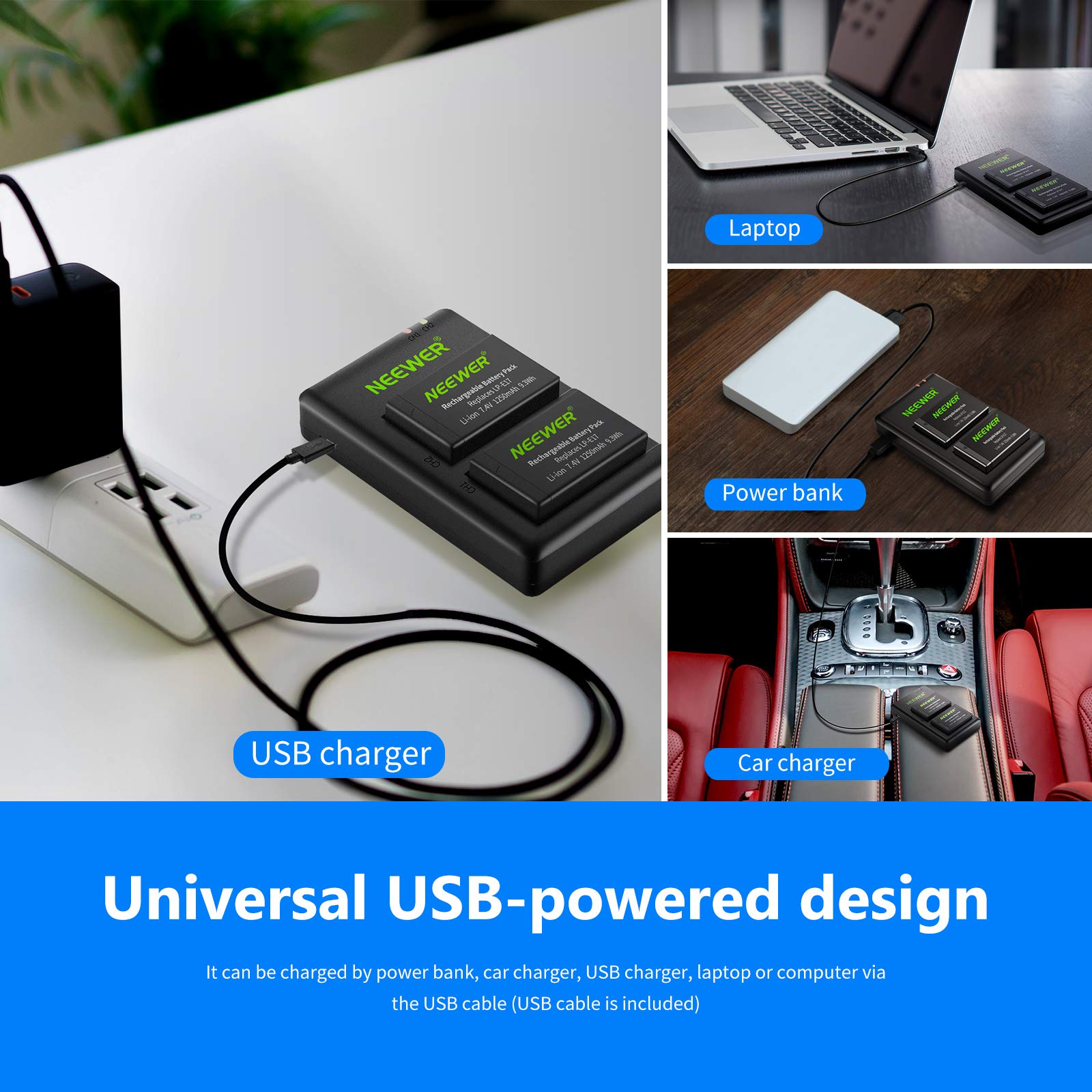 Foto 6 pulgar | Batería De Repuesto Y Cargador Usb Dual Para Cámaras Canon Eos - Venta Internacional.