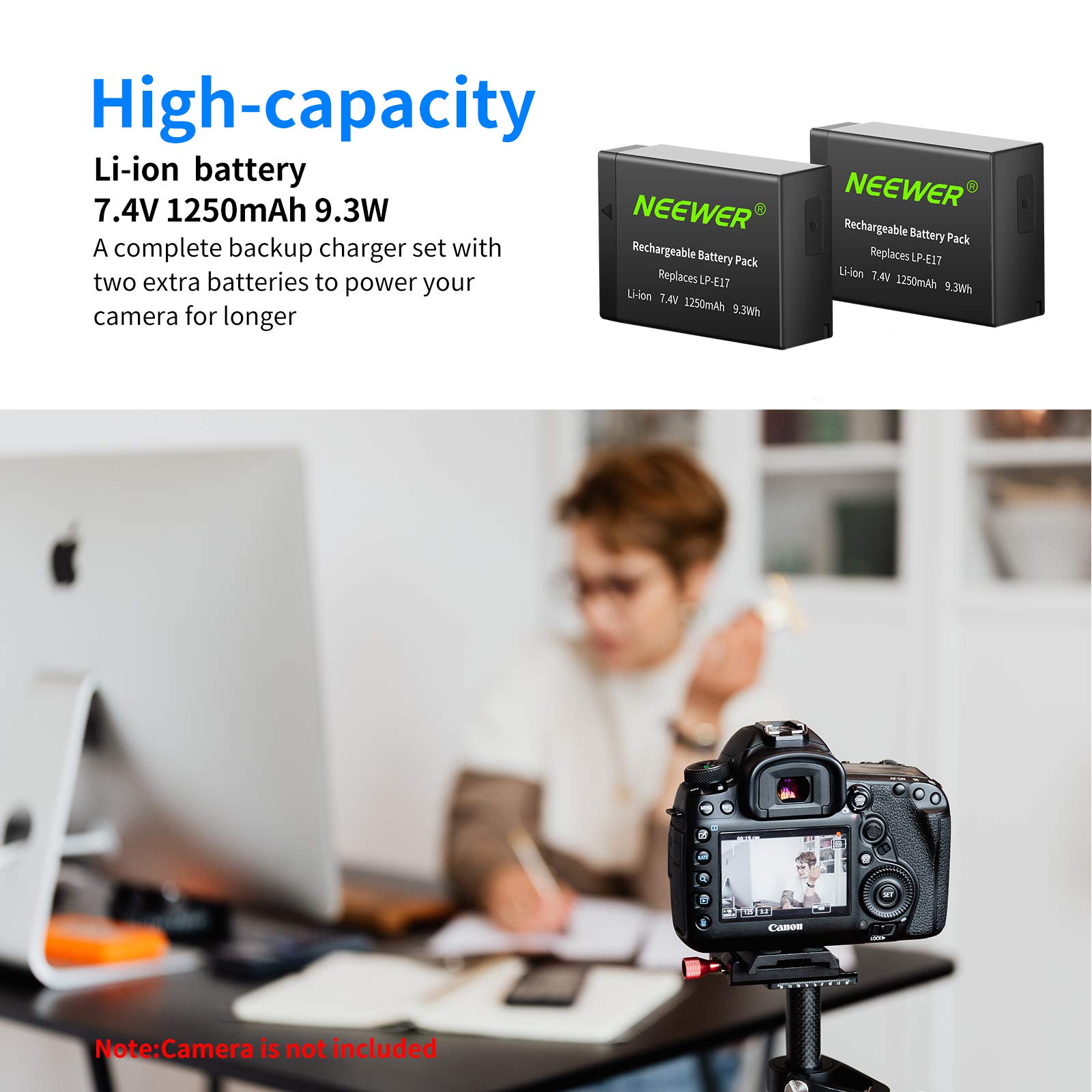 Foto 6 | Batería De Repuesto Y Cargador Usb Dual Para Cámaras Canon Eos - Venta Internacional.