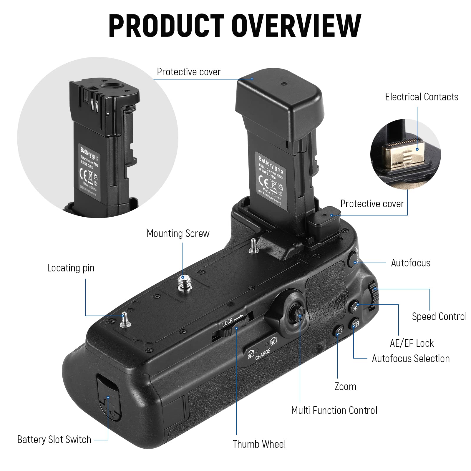 Foto 3 | Batería Grip Neewer Bg-r10 Para Canon Eos R5 R5c R6 R6 Mark Ii - Venta Internacional.