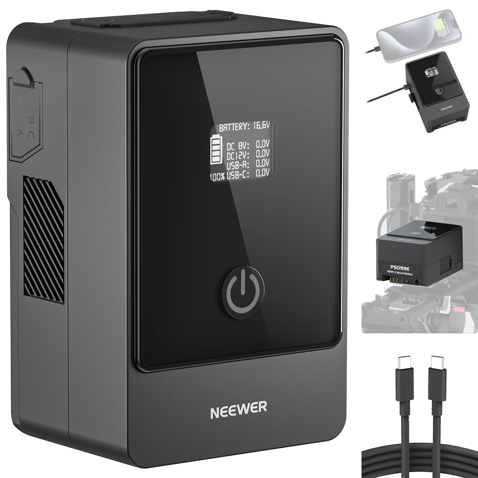 Foto 2 pulgar | Batería De Montaje En V Neewer Ps099e, 6800 Mah, 99 Wh, 14,5 V Con Tipo C - Venta Internacional.