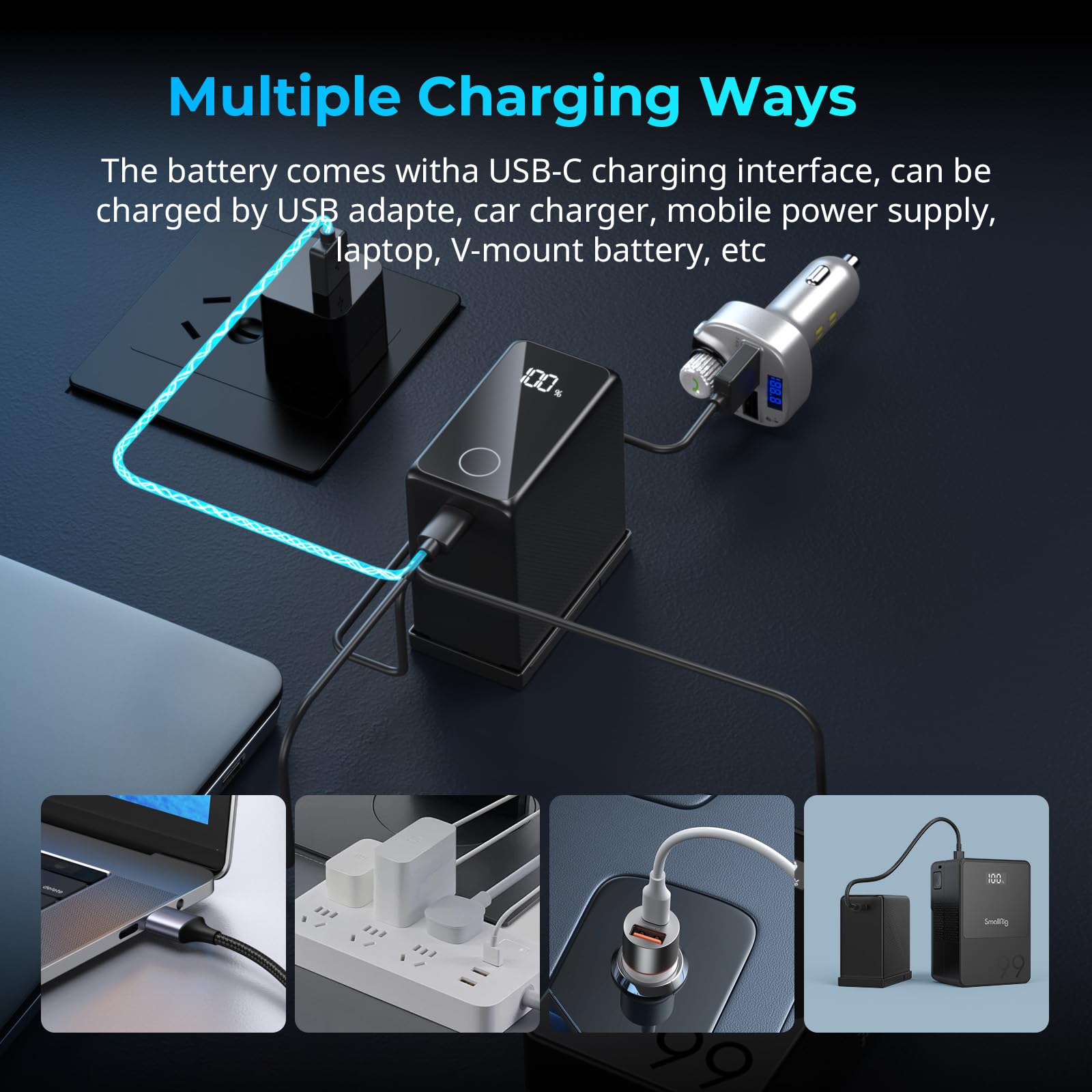 Foto 5 | Batería Smallrig Np-f970 10500 Mah Usb-c Para Sony Np-f970 F750 F550 - Venta Internacional.