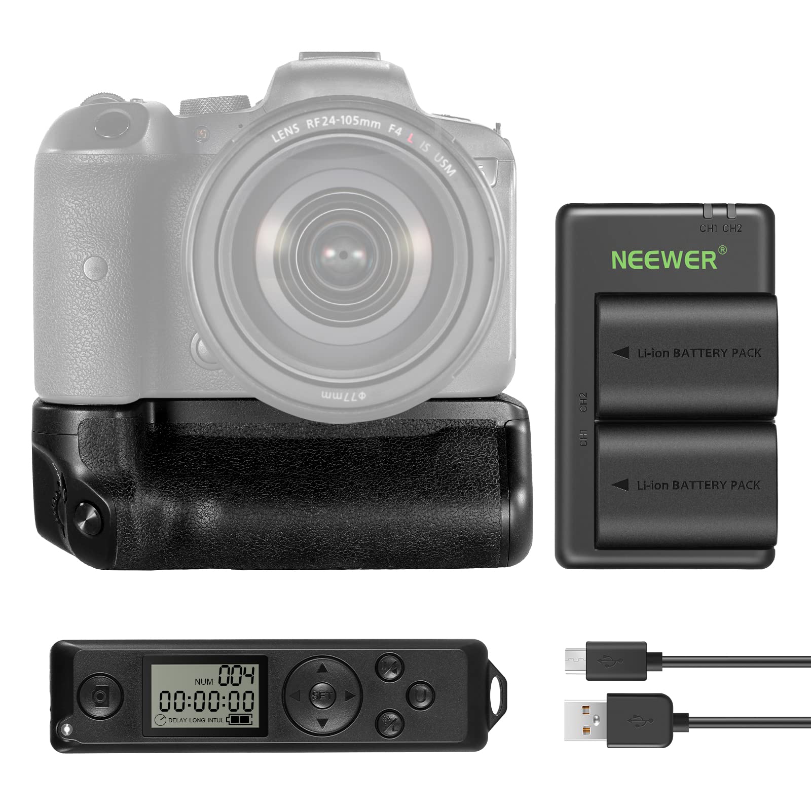 Foto 2 pulgar | Battery Grip Neewer Bg-r10 Con Control Remoto De 2,4 G Para Canon Eos R5 R6 - Venta Internacional.