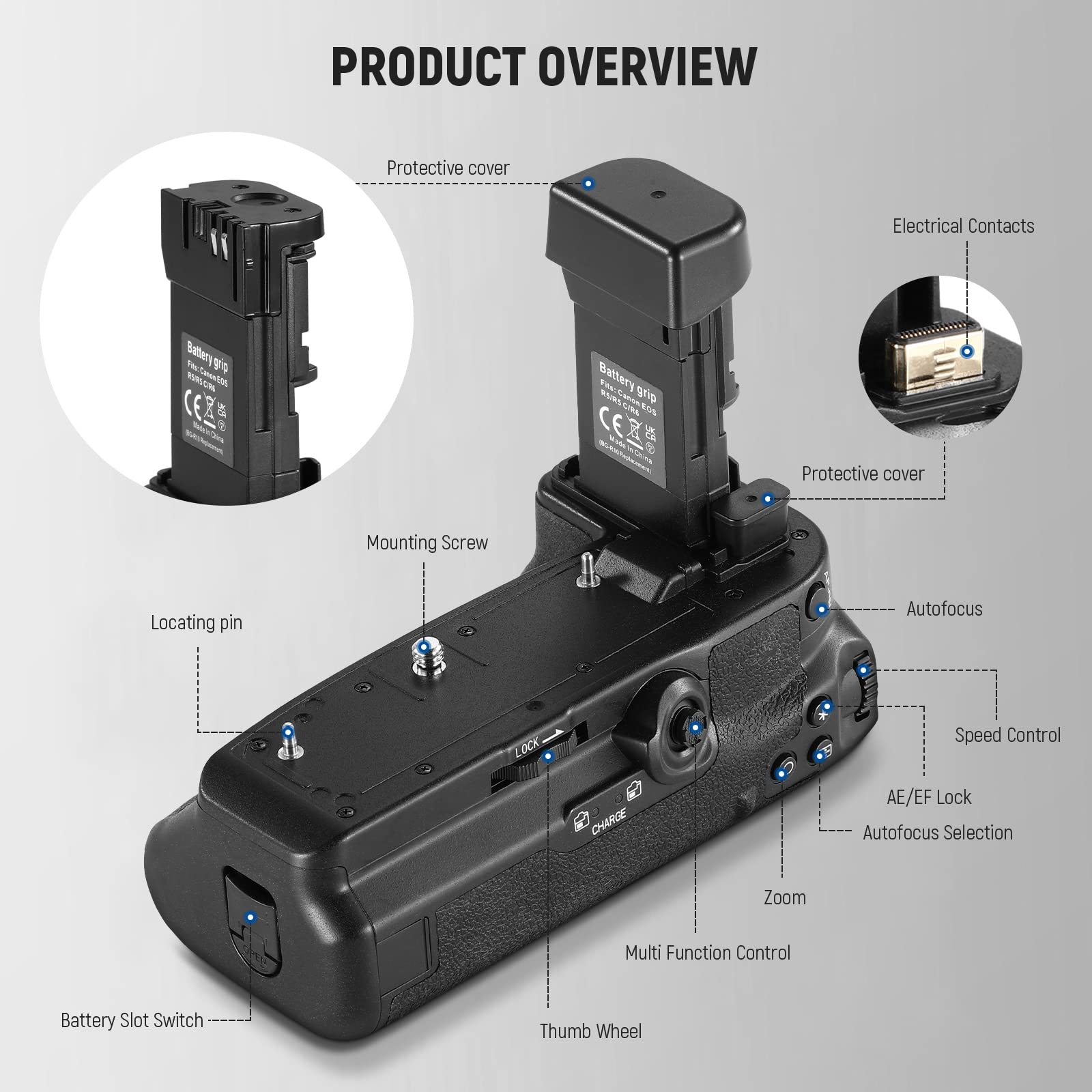 Foto 4 pulgar | Battery Grip Neewer Bg-r10 Con Control Remoto De 2,4 G Para Canon Eos R5 R6 - Venta Internacional.