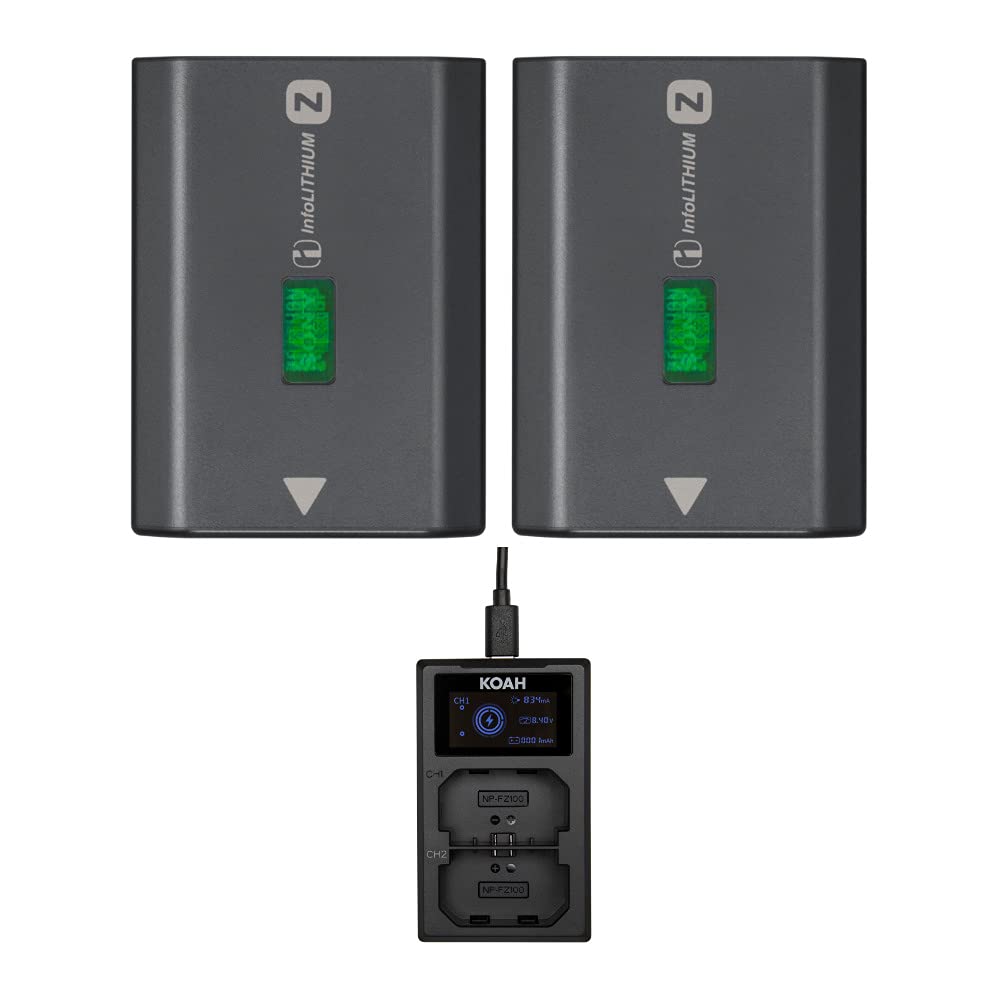 Foto 1 | Batería De Cámara Recargable Sony Npfz100 Serie Z (x2) Con Cargador - Venta Internacional.