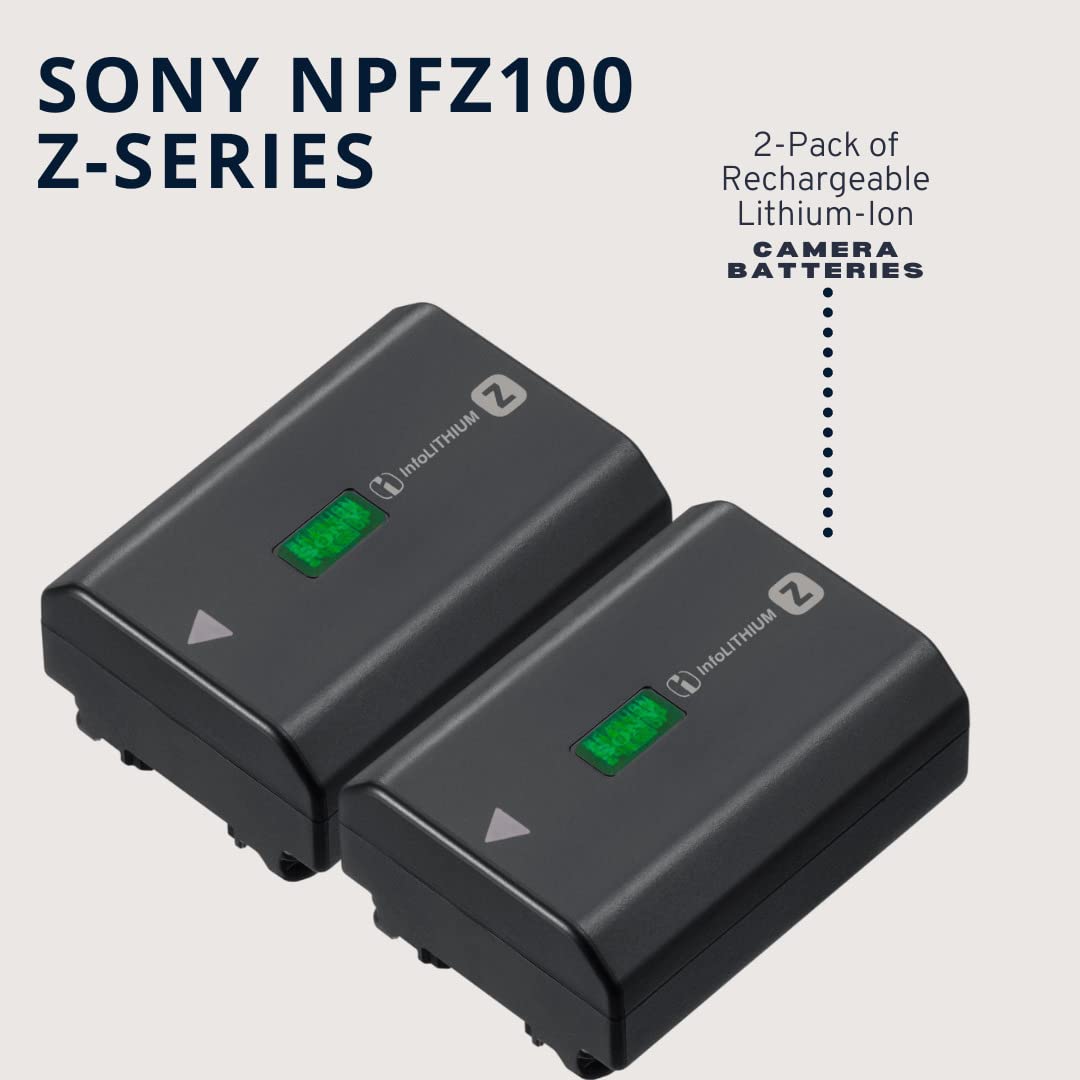 Foto 3 | Batería De Cámara Recargable Sony Npfz100 Serie Z (x2) Con Cargador - Venta Internacional.