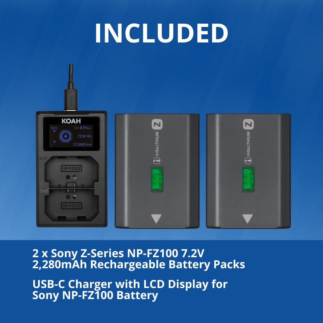 Foto 7 | Batería De Cámara Recargable Sony Npfz100 Serie Z (x2) Con Cargador - Venta Internacional.