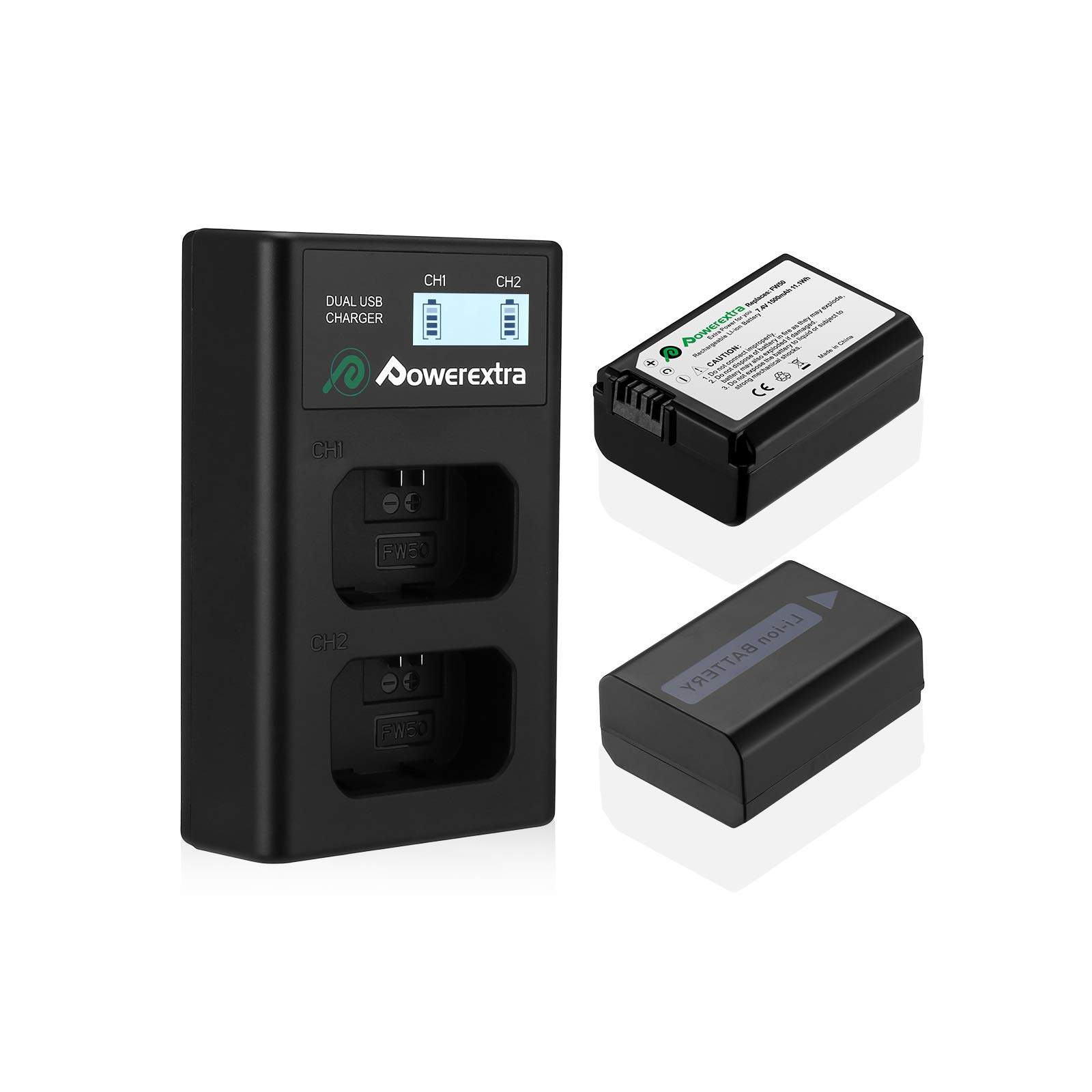 Foto 1 | Batería Y Cargador Powerextra Sony Np-fw50 Para Cámara Sony - Venta Internacional.