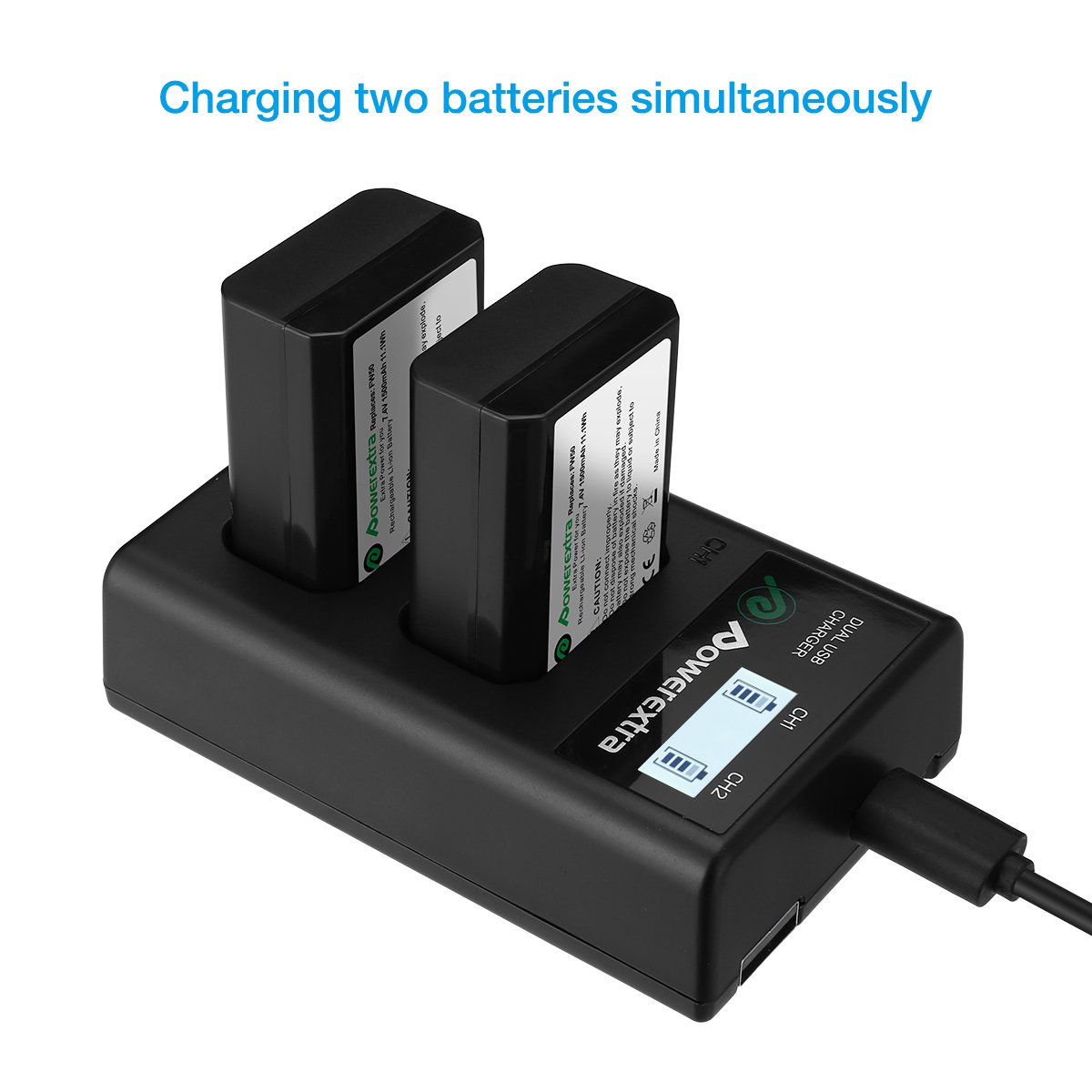 Foto 4 | Batería Y Cargador Powerextra Sony Np-fw50 Para Cámara Sony - Venta Internacional.