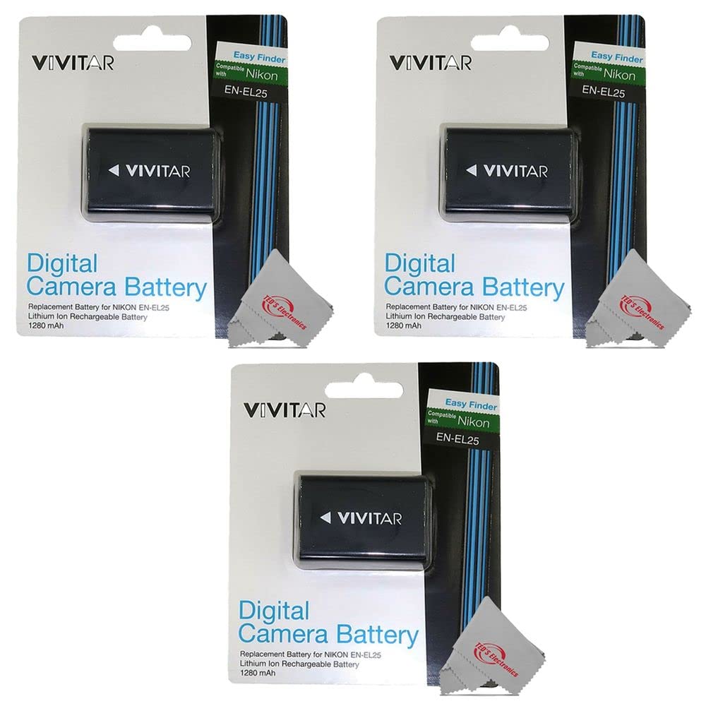 Foto 1 | Batería Recargable De Iones De Litio De Repuesto Teds Electronics En-el25 1500 Mah 7,4 V, Paquete De 3 - Venta Int