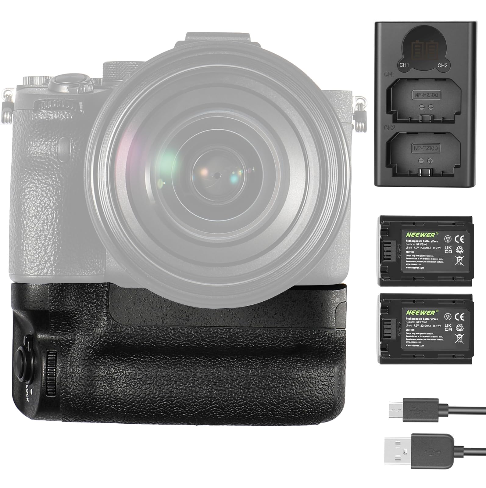 Foto 1 | Batería Grip Neewer De Repuesto Vg-c4em Con 2 Np-fz100 Sony - Venta Internacional.