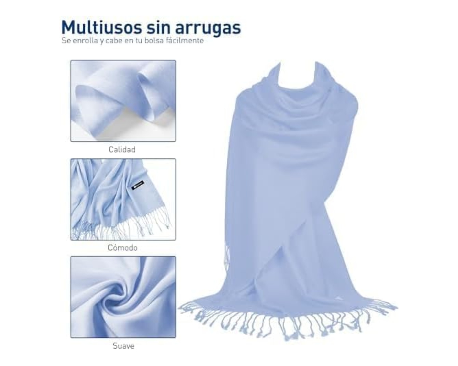 Foto 6 pulgar | Pashmina Bluelander Unisex.