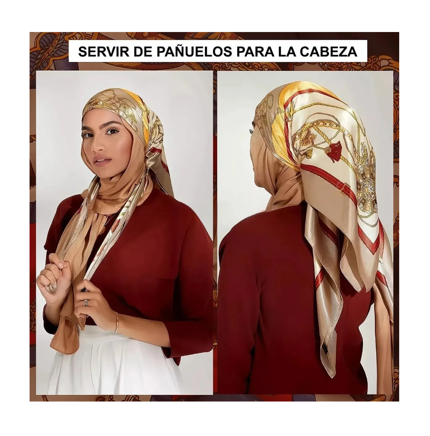 Foto 3 | Mascadas De  Seda Para La Cabeza Para Dama Colores Surtidos