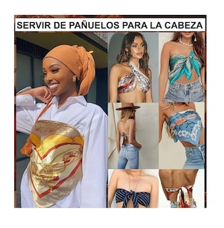 Foto 5 | Mascadas De Seda Para La Cabeza Para Dama Colores Surtidos