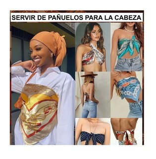 Foto 5 | Mascadas De Seda Para La Cabeza Para Dama Colores Surtidos