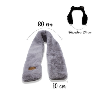 Foto 3 | Set Invernal de Bufanda más Orejeras Oso Negro Peluche Térmico
