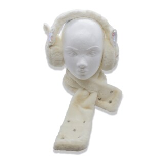Foto 1 | Set Invernal de Bufanda más Orejeras Conejita Blanco Infantil Peluche Térmico