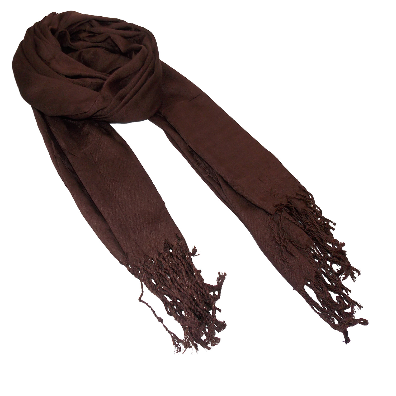 Pashmina Larga Fina Chal Agradable y Ligero color Café