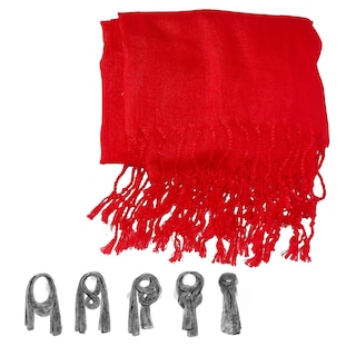 Foto 2 | Pashmina Larga Fina Chal Agradable Y Ligero color Rojo