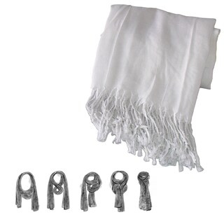 Foto 2 | Pashmina Larga Fina Chal Agradable y Ligero color Blanco