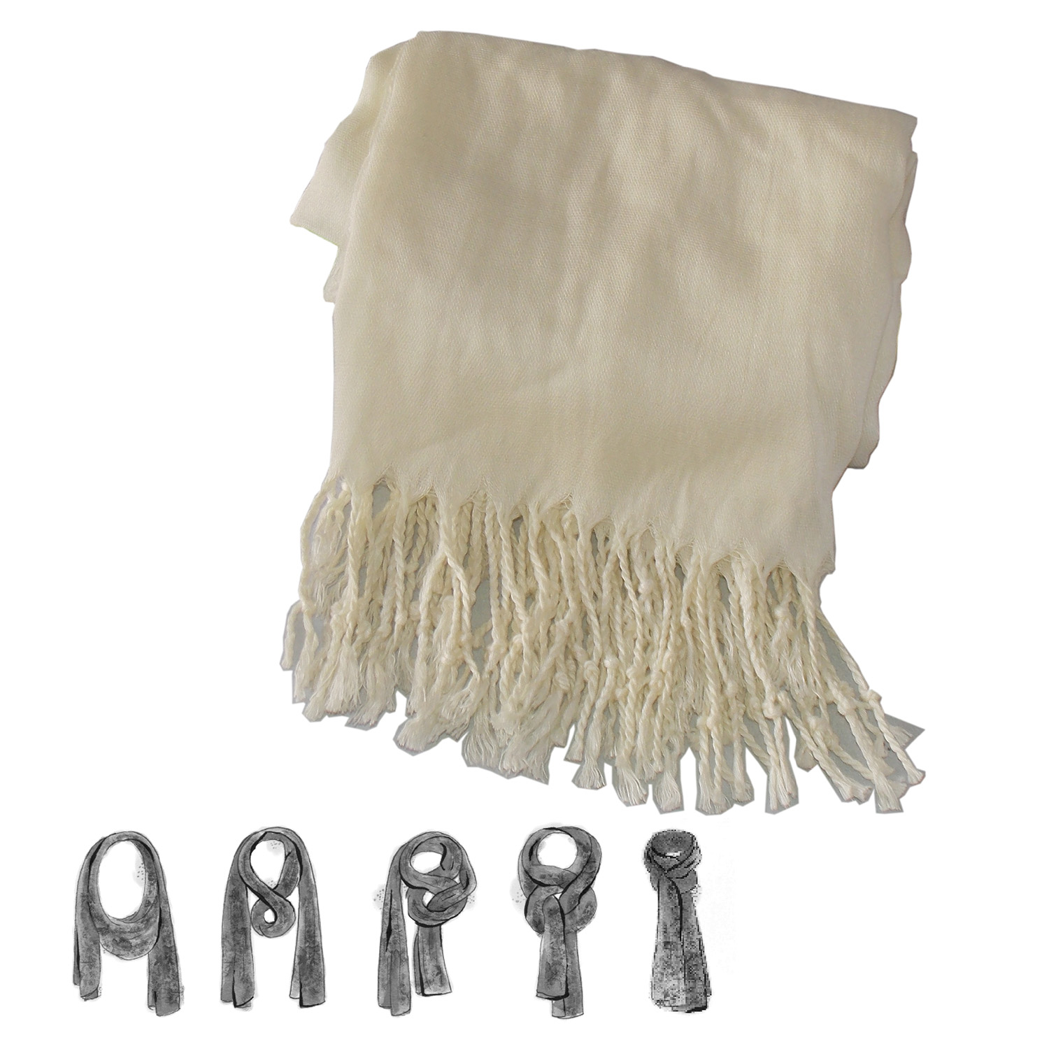Foto 3 pulgar | Pashmina Larga Fina Chal Agradable Y Ligero color Beige Chic-fantasy