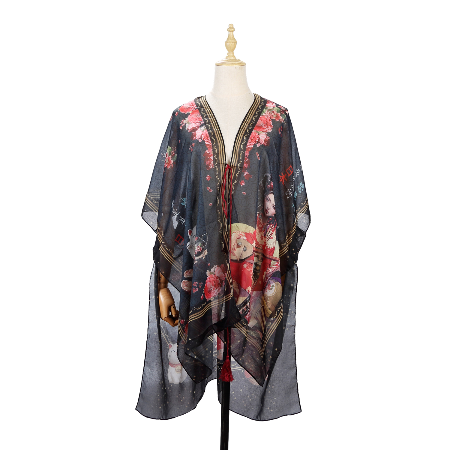 Foto 3 pulgar | Kimono Ligero De Nicole Lee Estampado Akiko