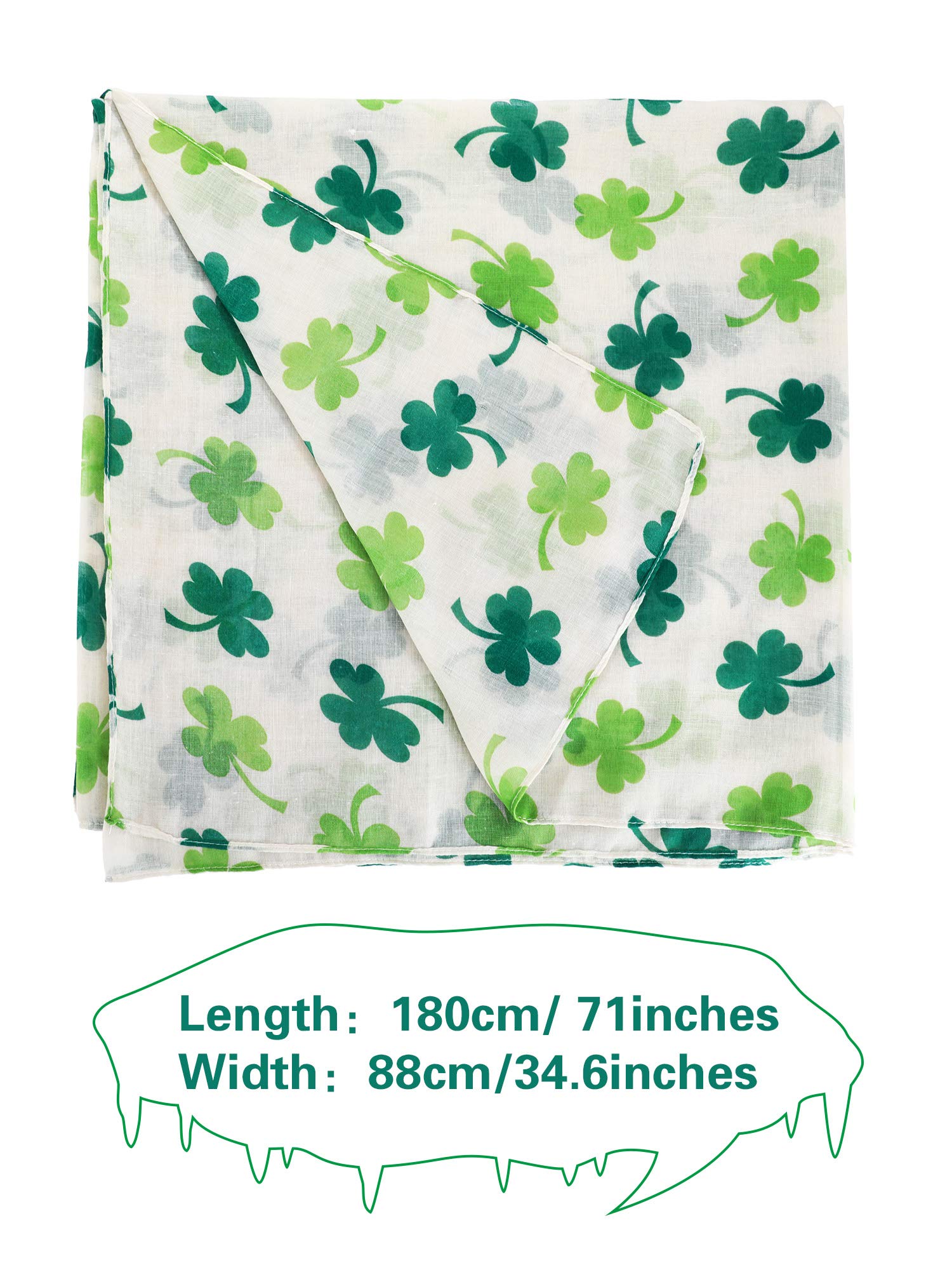 Foto 4 pulgar | Bufanda Skylety De Algodón Con Estampado De Trébol Para El Día De San Patricio, 180 X 90 Cm - Venta Internacional.