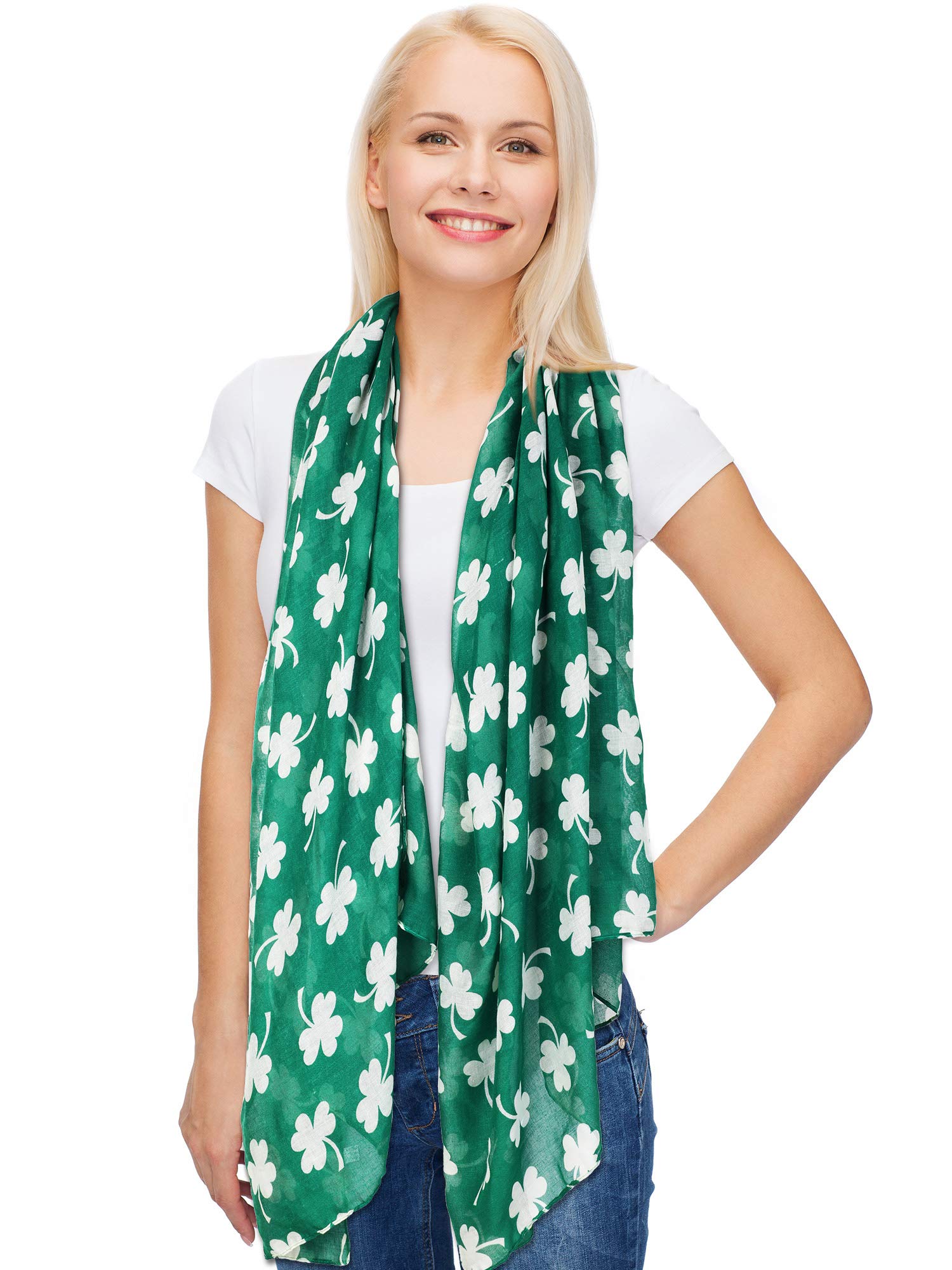 Foto 2 pulgar | Bufanda Skylety De Algodón Con Estampado De Trébol Para El Día De San Patricio, 180 X 90 Cm - Venta Internacional.