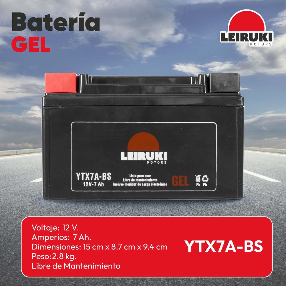 Foto 3 pulgar | Bateria Gel Moto Ytx7a-bs W150 Ds150 Ds125 X150 250z Leiruki