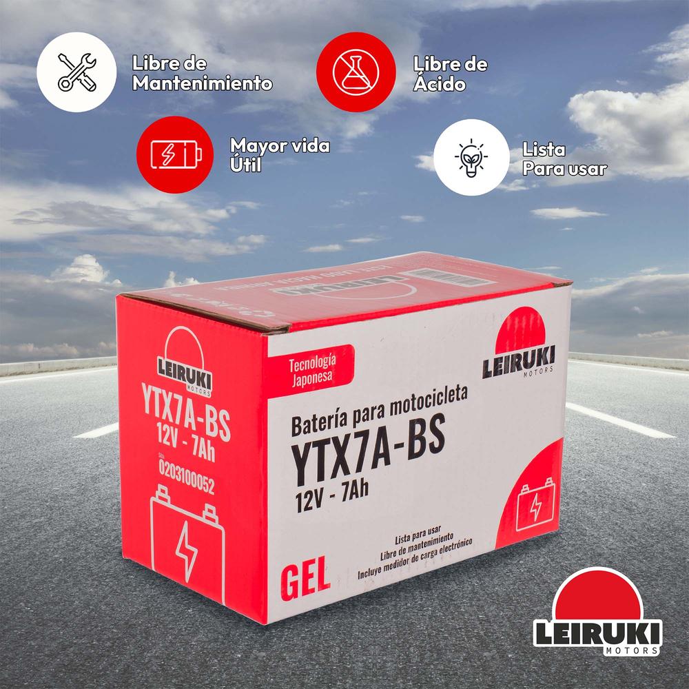 Foto 4 pulgar | Bateria Gel Moto Ytx7a-bs W150 Ds150 Ds125 X150 250z Leiruki