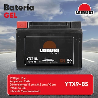 Foto 2 | Bateria Gel Moto Ytx9-bs Dominar400 Bmw Ns200 Rc200 Leiruki