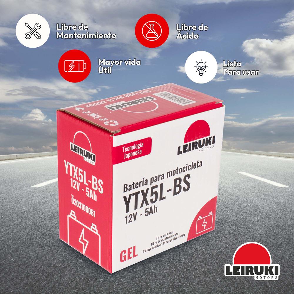 Foto 4 pulgar | Bateria Gel Moto Ytx5l-bs Fz2.0 Xr150 Cb160 Ns160 Leiruki