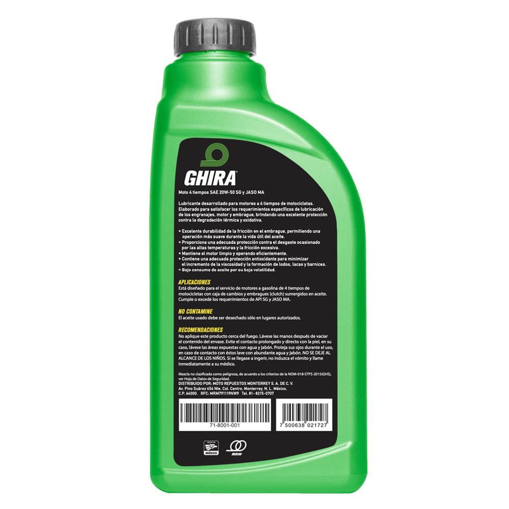 Foto 3 pulgar | Aceite Sg 20w50 Mineral Jaso Ma 0.946l (c/12) Moto 4t Ghira