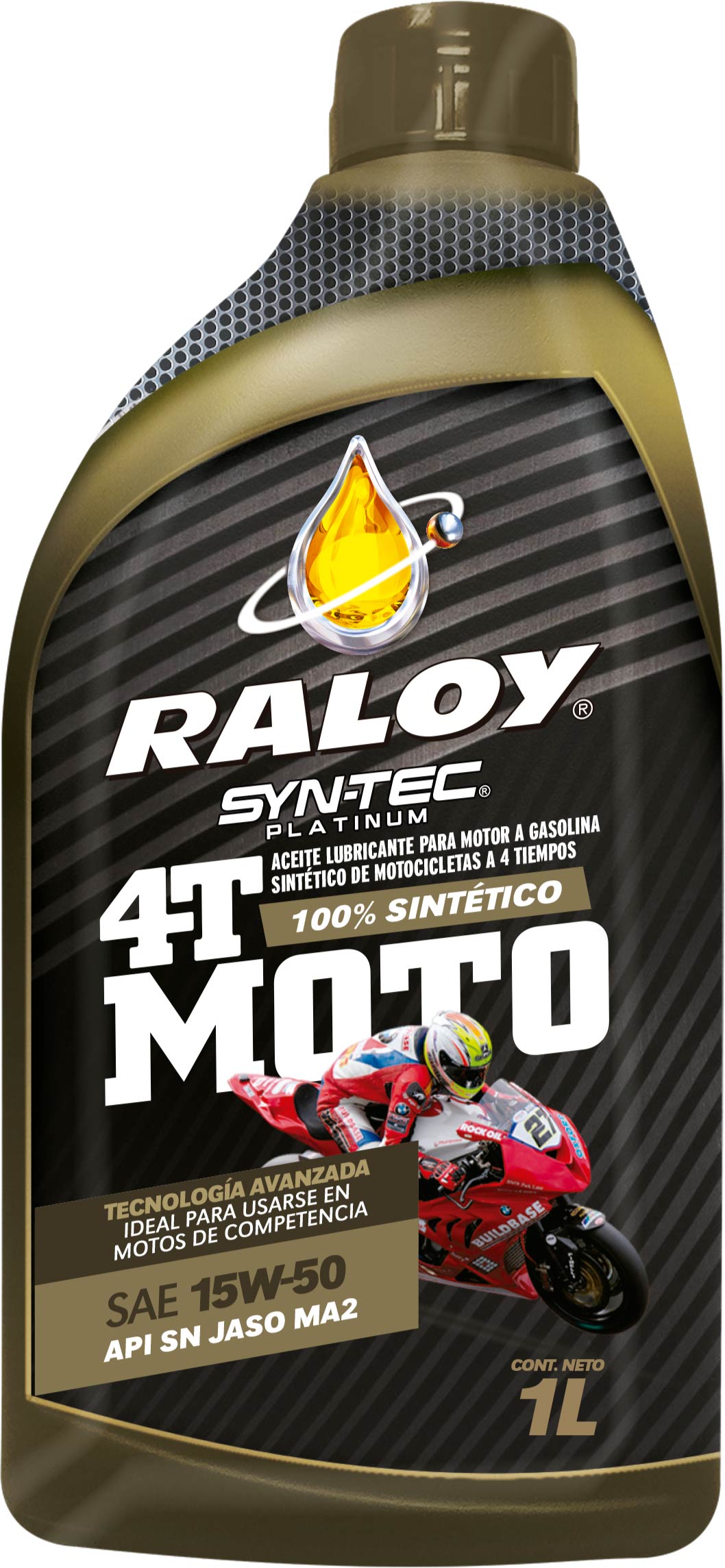 Foto 2 pulgar | Aceite Moto 4 Tiempos Raloy color Amarillo 15W-50 Sintético Litro