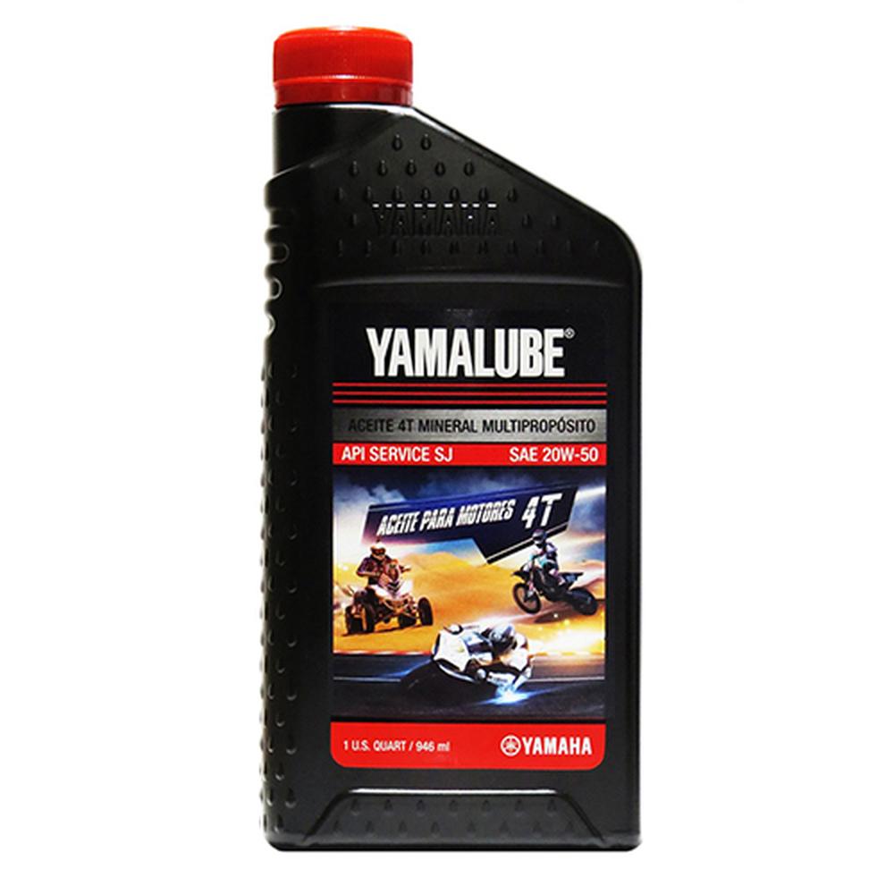 Aceite Mineral para Moto Yamalube 4t 20w50 color Negro