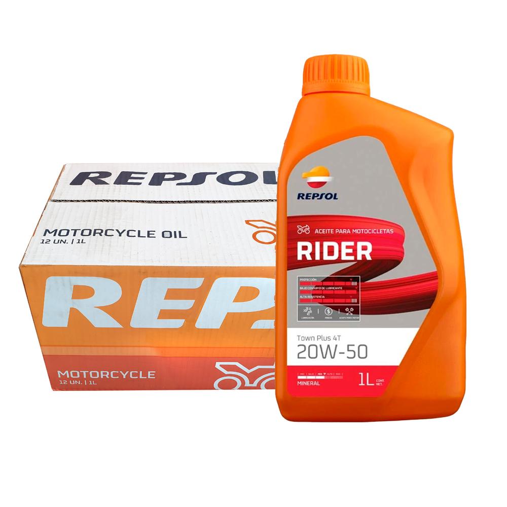 Foto 2 pulgar | Caja De Aceite Mineral Para Moto Repsol 12pz 4t 20w50 Town Color Naranja