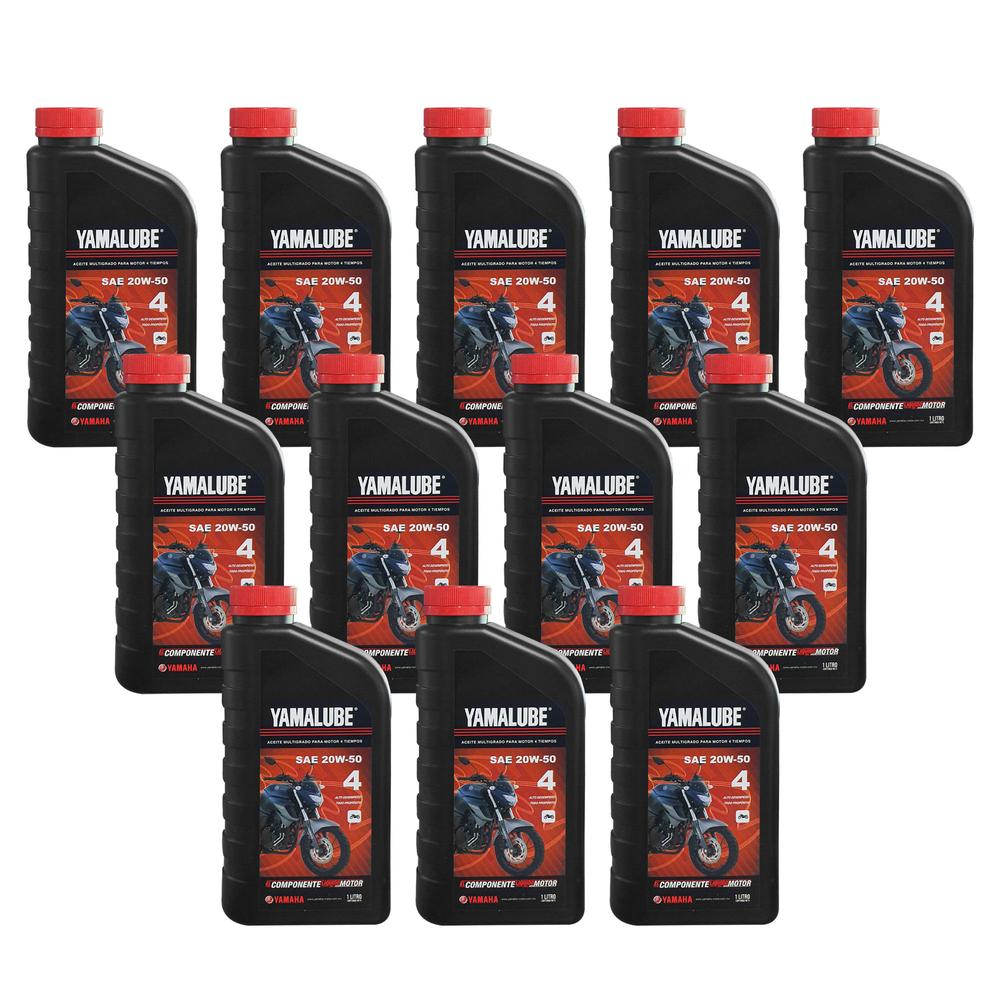 Caja De Aceite Mileral Para Moto Yamalube 4t 20w50 12pz Color Negro