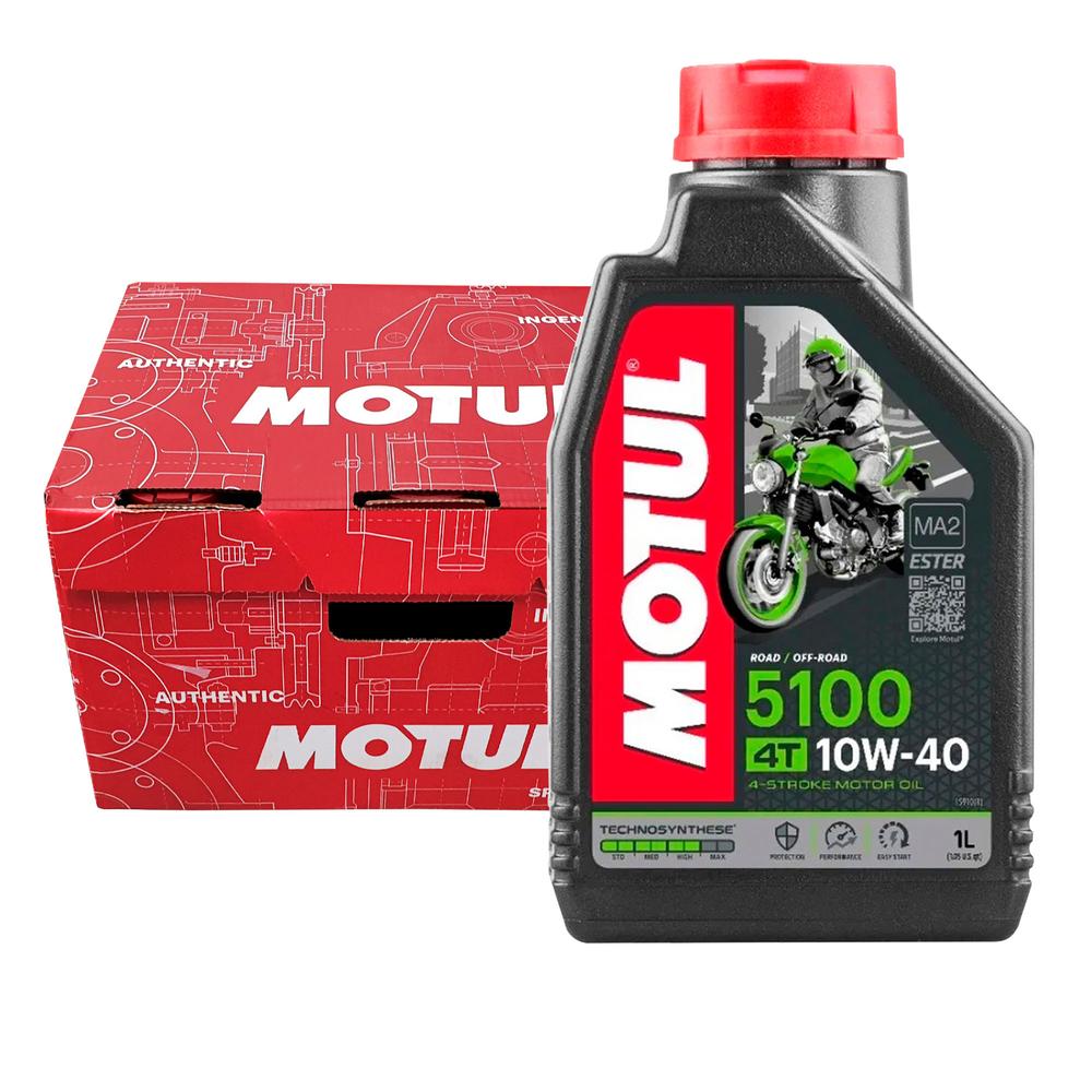 Foto 2 pulgar | Caja De Aceites Emisintetico Para Moto Motul 4t 10w40 12pz 5100 Color Negro