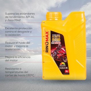 Foto 3 | Aceite Sintético para Moto Rinomax 8000 20w50 4T 1L Api SL