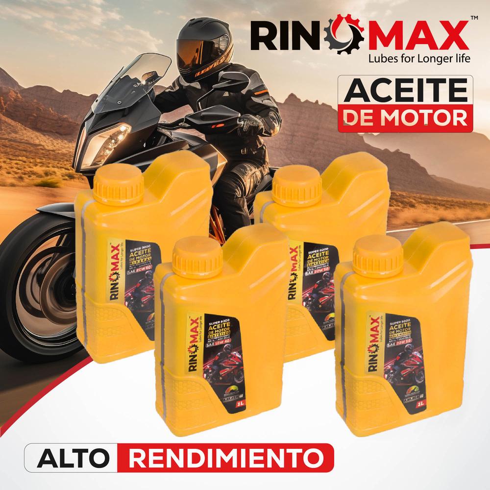 Foto 5 pulgar | Aceite Sintético para Moto Rinomax 8000 20w50 4T 1L Api SL