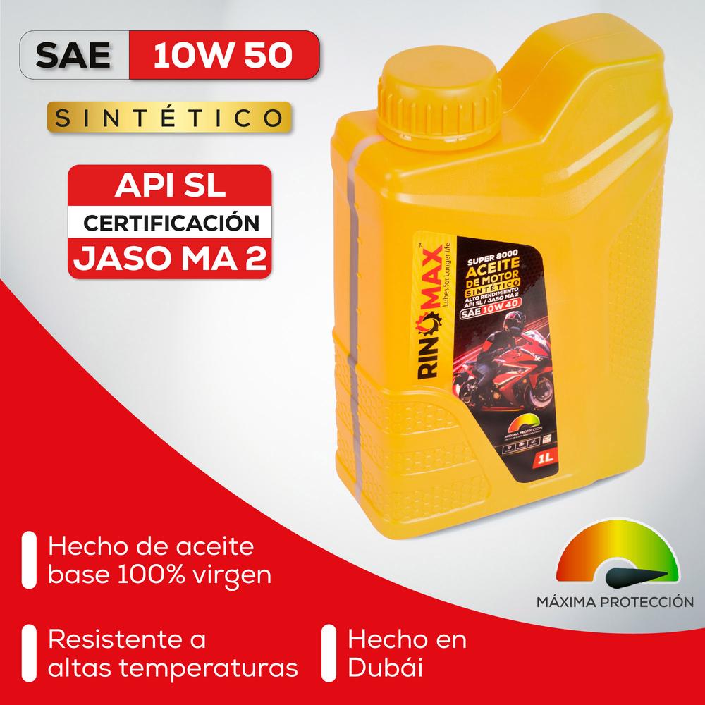 Foto 3 pulgar | Aceite Sintético para Moto Rinomax 8000 10w40 4T 1L Api