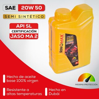 Foto 2 | Aceite Semisintético para Moto Rinomax 5000 20w50 4T 1L Api SL