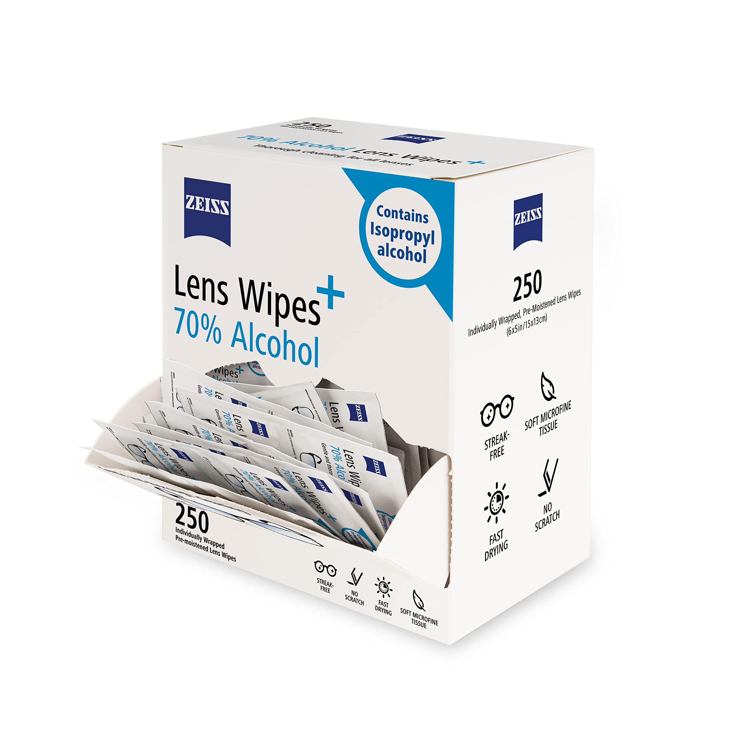 Foto 5 pulgar | Toallitas Limpiadoras Zeiss Prehumedecidas 250 Unidades - Venta Internacional