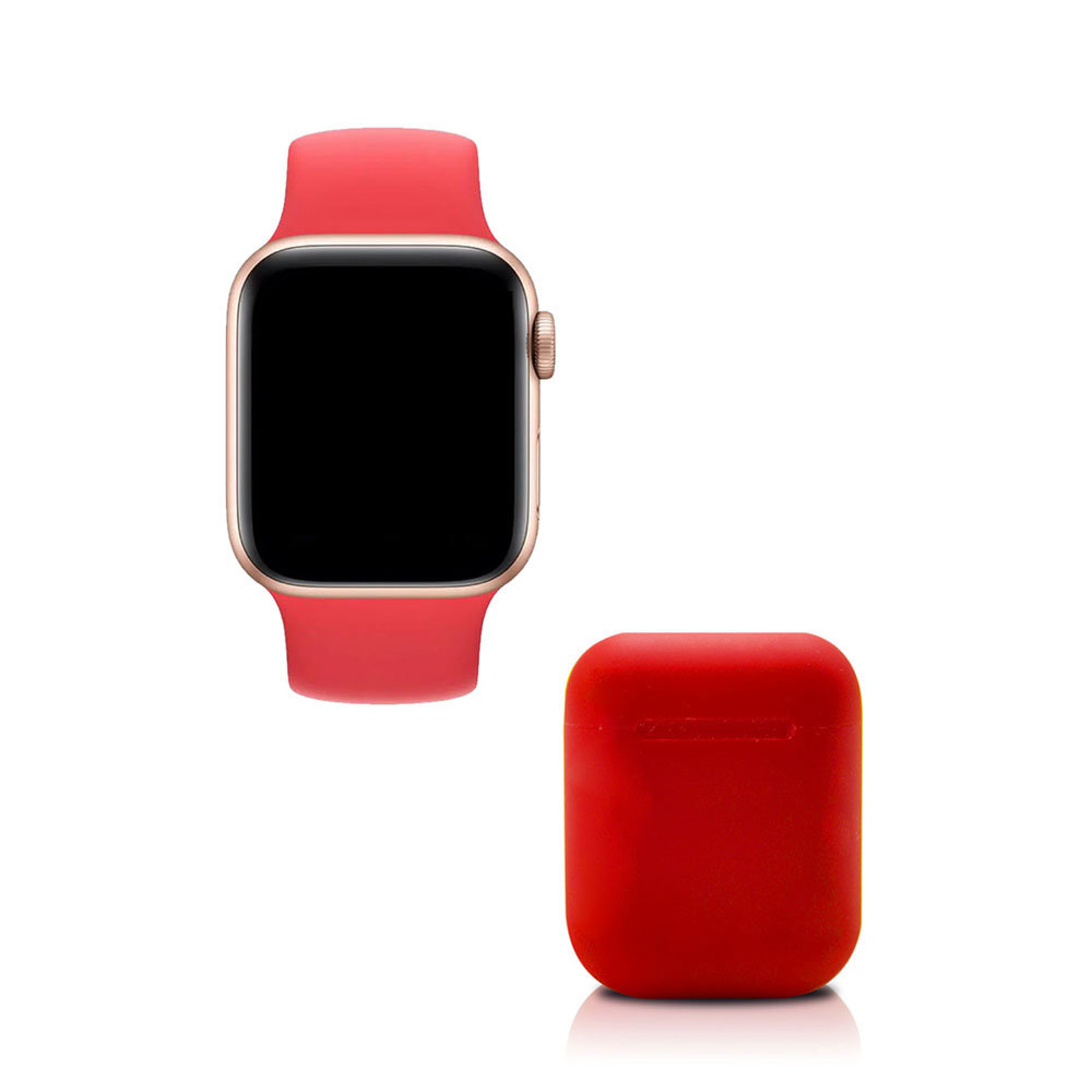 Kit Smartwatch T500 y Audífonos Twins Rojo