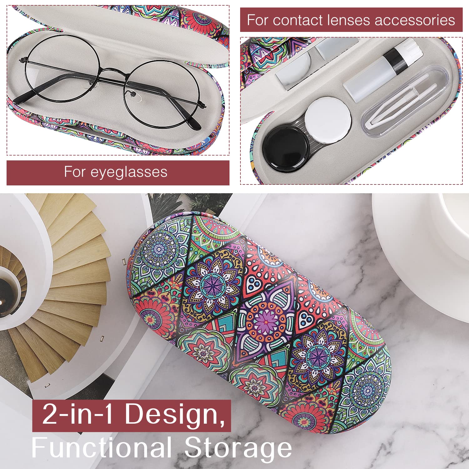 Foto 3 pulgar | Funda Para Gafas Moko De Doble Cara Con Funda Para Lentes De Contacto Y Acceso. - Venta Internacional.