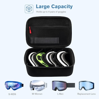 Foto 3 | Funda Rígida Para Múltiples Gafas De Esquí Procase Large, Color Negro - Venta Internacional.