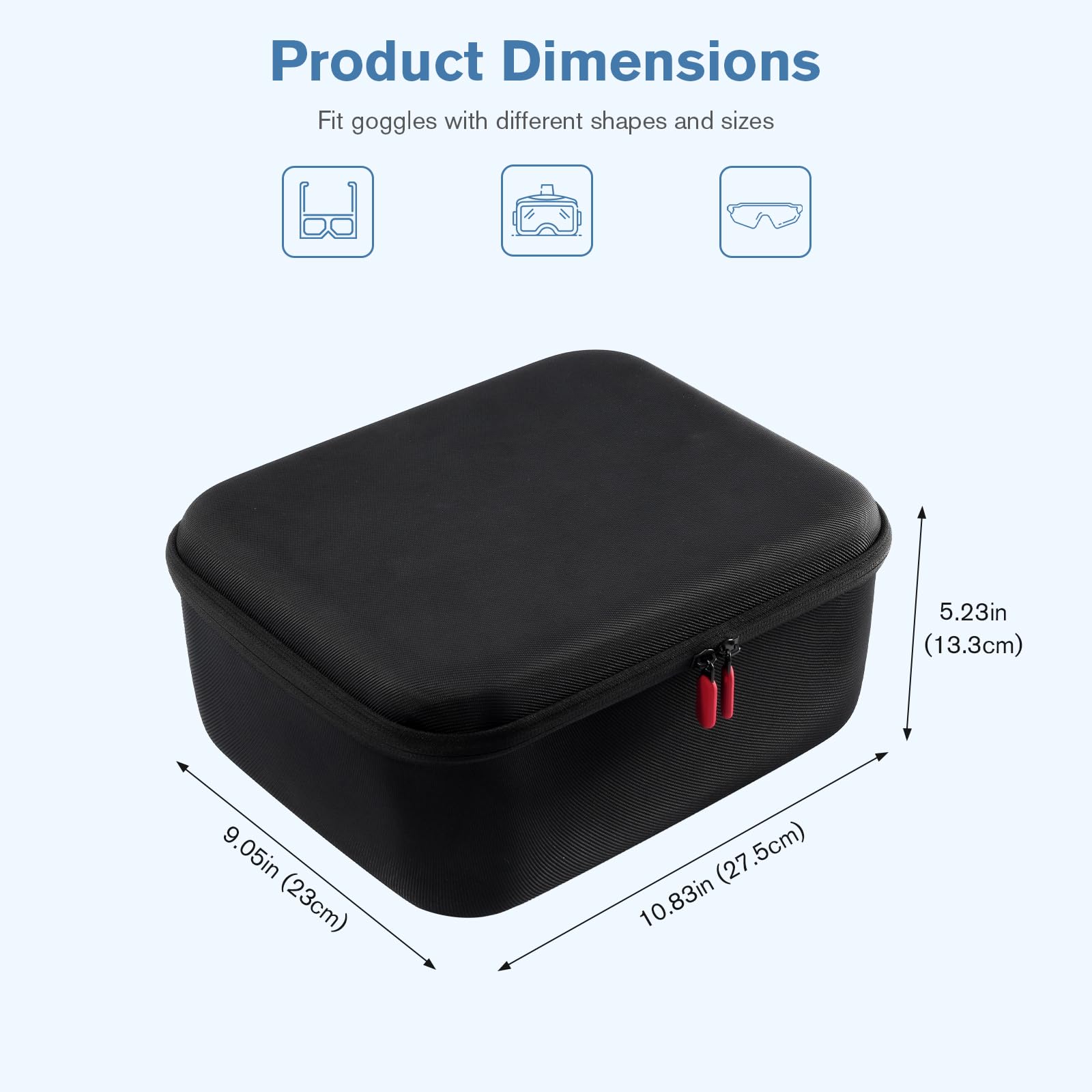 Foto 6 | Funda Rígida Para Múltiples Gafas De Esquí Procase Large, Color Negro - Venta Internacional.