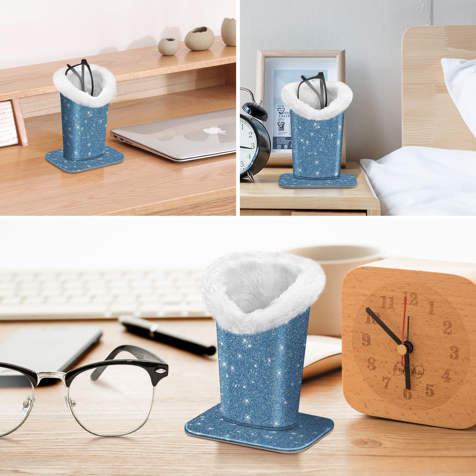 Foto 8 pulgar | Soporte Para Anteojos Fintie Con Forro De Felpa, Antiarañazos, Azul - Venta Internacional.