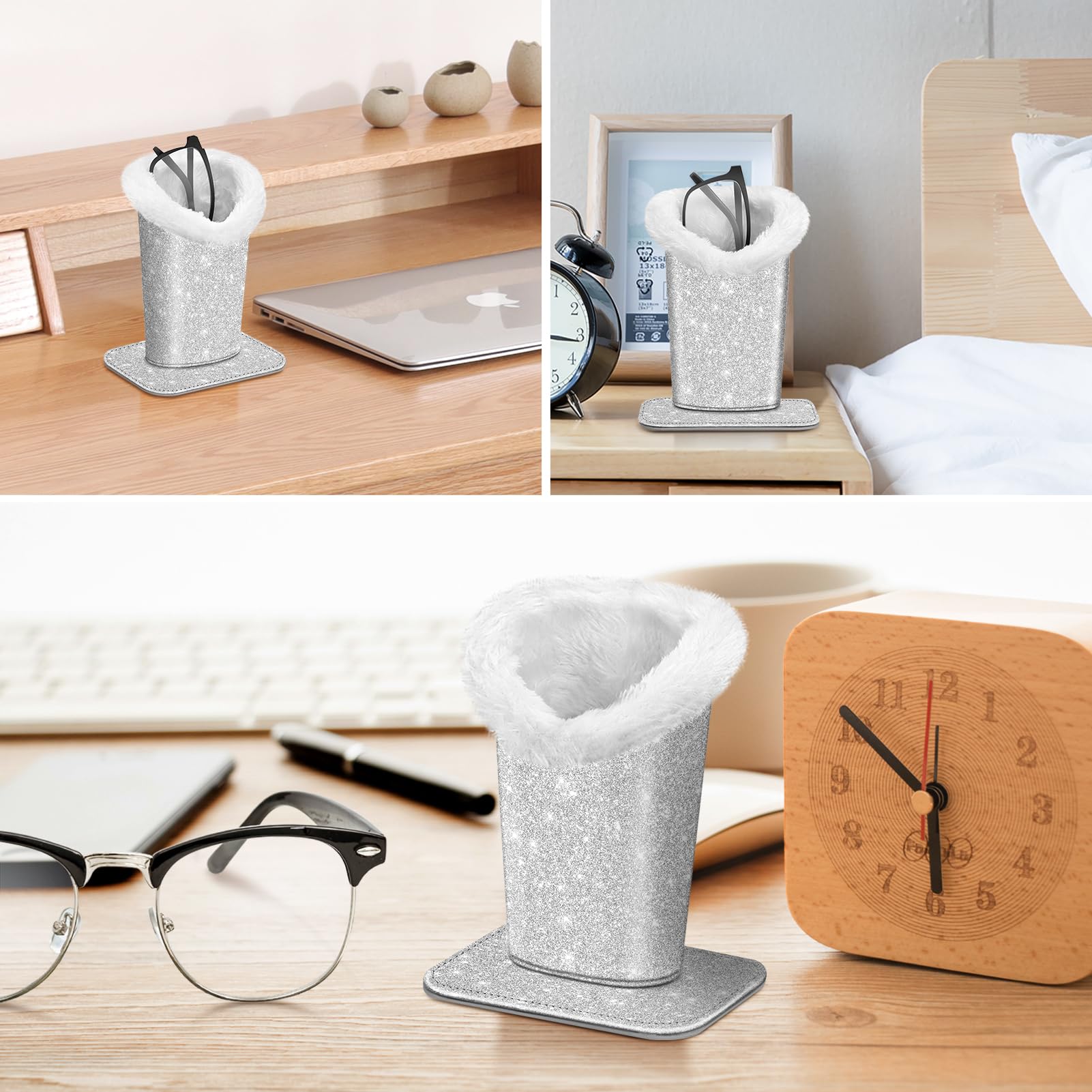 Foto 6 pulgar | Soporte Para Anteojos Fintie Con Forro De Felpa, Antiarañazos, Plateado - Venta Internacional.