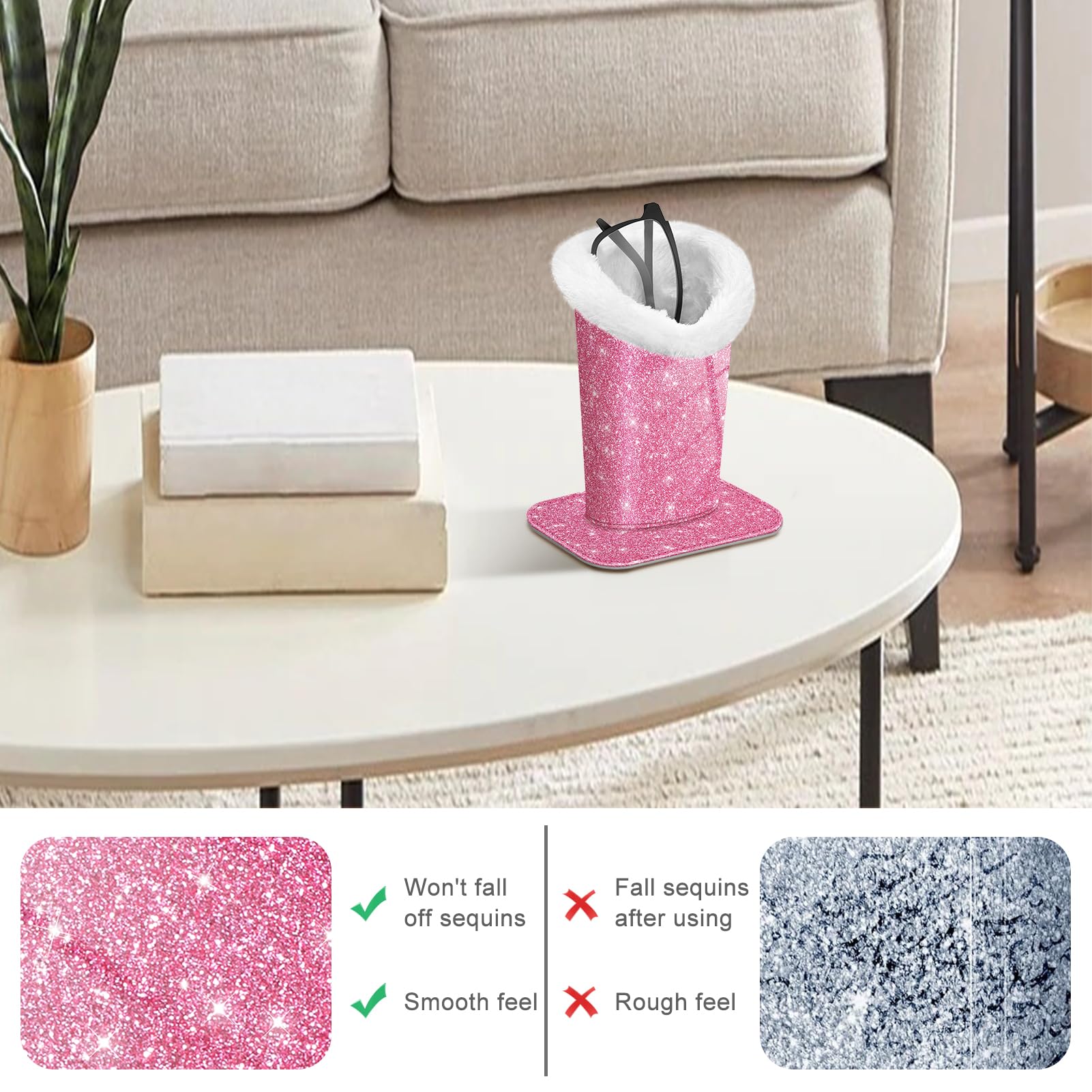 Foto 5 pulgar | Soporte Para Anteojos Fintie Con Forro De Felpa, Antiarañazos, Rosa - Venta Internacional.